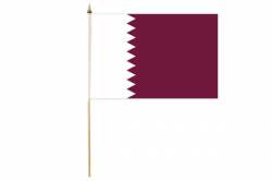 Drapeau avec Hampe Qatar 30 x 45 cm