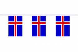 Guirlande 9 mtres de 30 Drapeaux 15 x 22.5 cm Islande