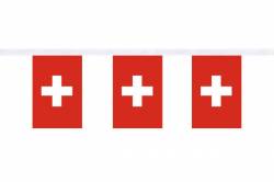 Guirlande 9 mtres de 30 Drapeaux 15 x 22.5 cm Suisse