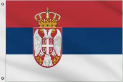 Drapeau Serbie avec Crête 60 x 90 cm